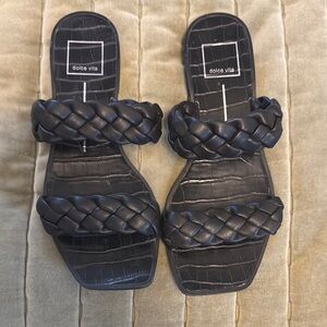 Dolce Vita Black Braided Women's Sandals